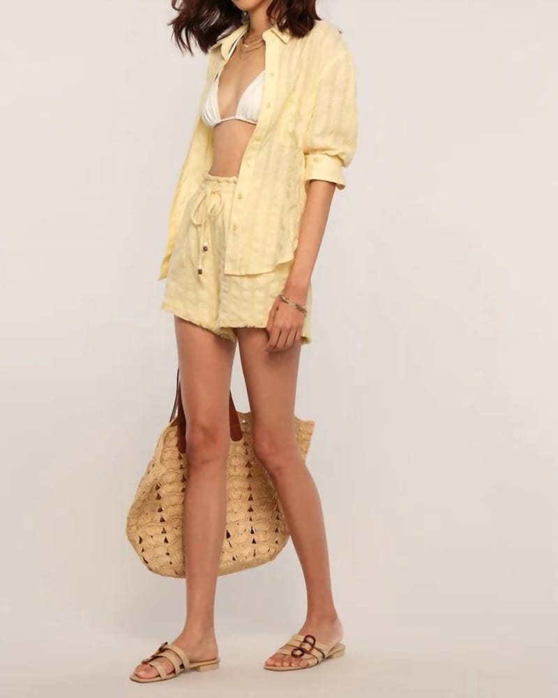 Front of a model wearing a size L Benly Set in Butter in Butter by heartloom. | dia_product_style_image_id:339143